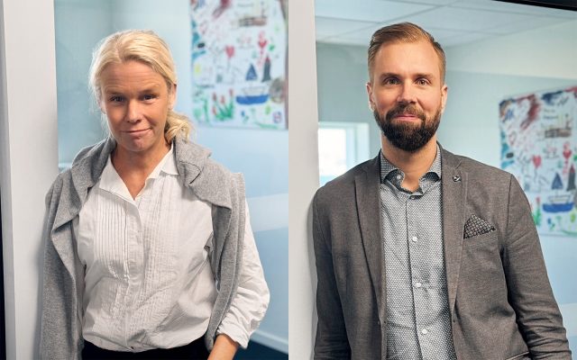 Platsansvariga på Blue Partner, Malin och Patrik.